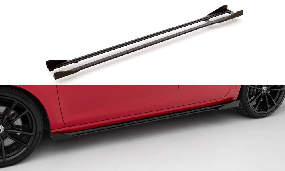 Street Pro Seitenschweller Ansatz für + Flaps Volkswagen Golf R / R-Line Mk7 Facelift