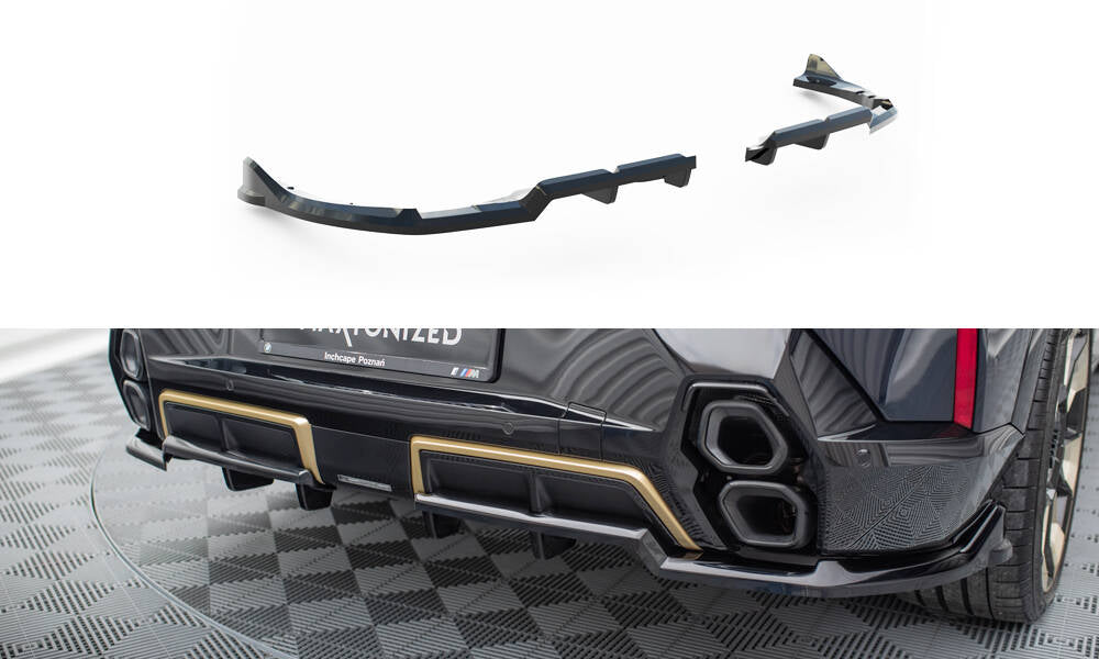 Maxton Mittlerer Diffusor Heck Ansatz DTM Look für BMW XM G09 schwarz Hochglanz