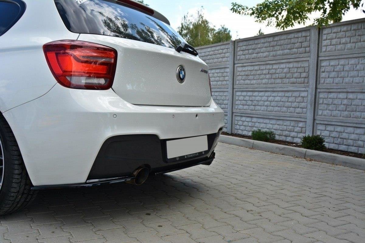 Mittlerer Diffusor Heck Ansatz für BMW 1er F20/F21 M-Power schwarz matt