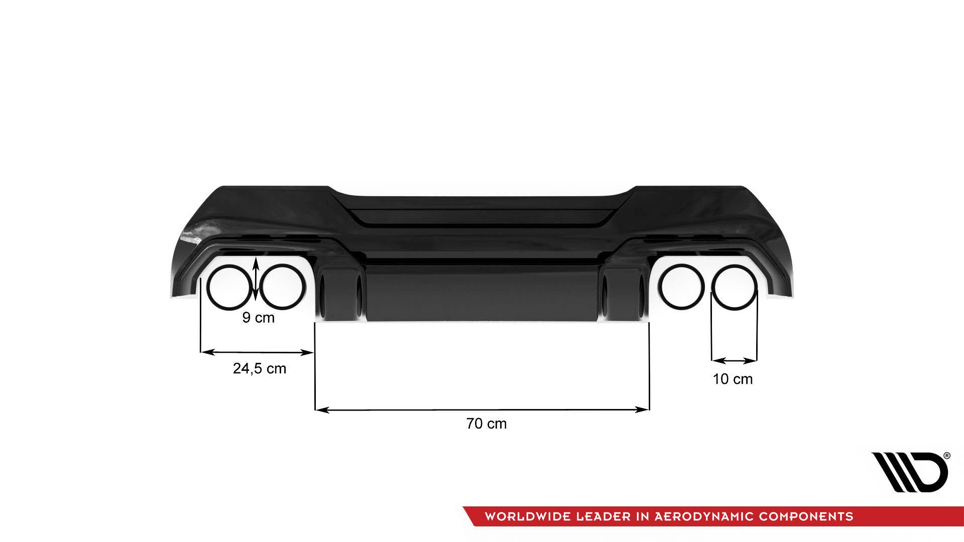 Diffusor V2 Heck Ansatz für + Milltek Sport Auspuffverlängerung BMW 1er F40 M135i