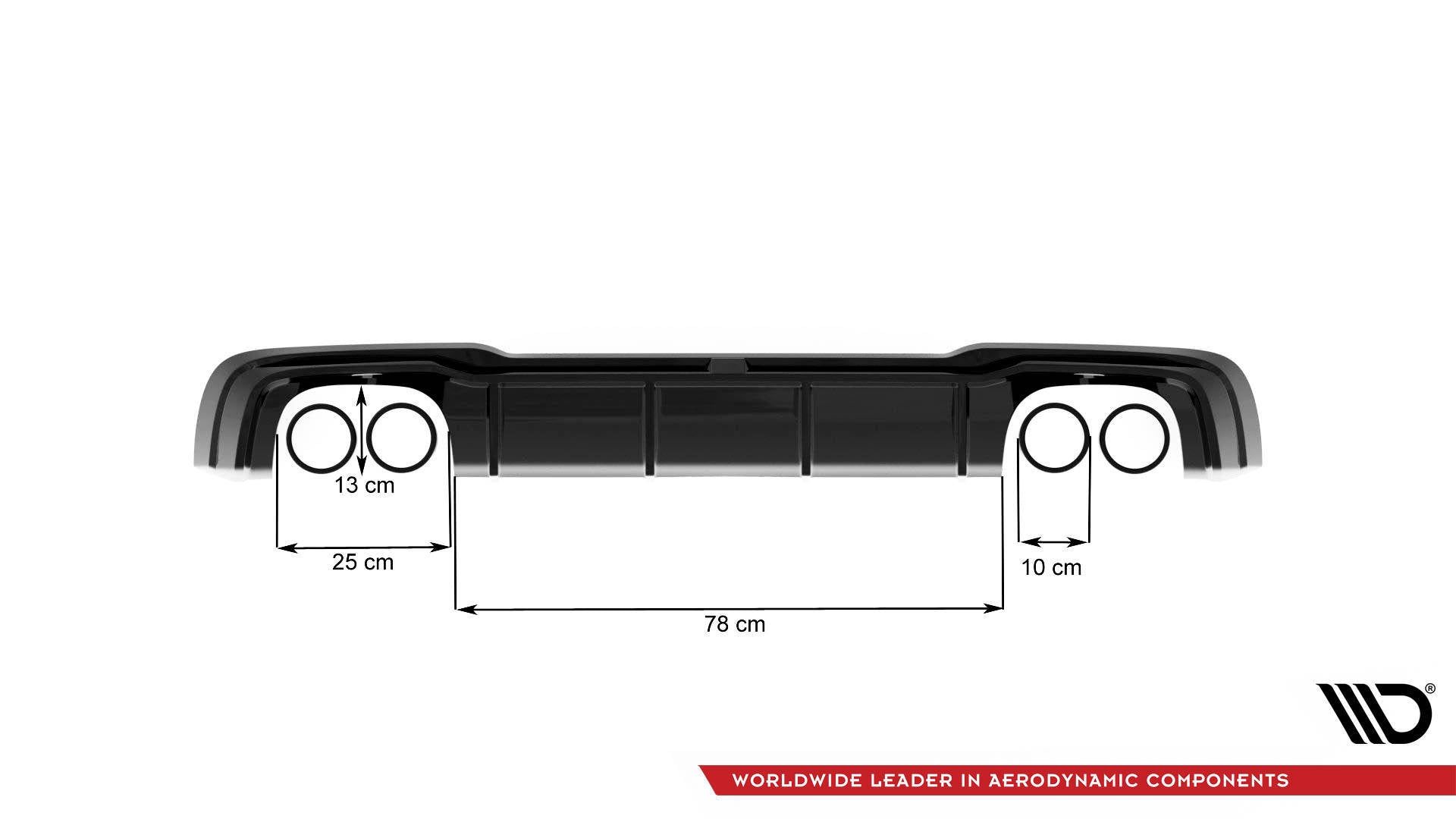 Diffusor Heck Ansatz für + Milltek Sport Auspuffverlängerung Audi RS3 Sportback 8V Facelift