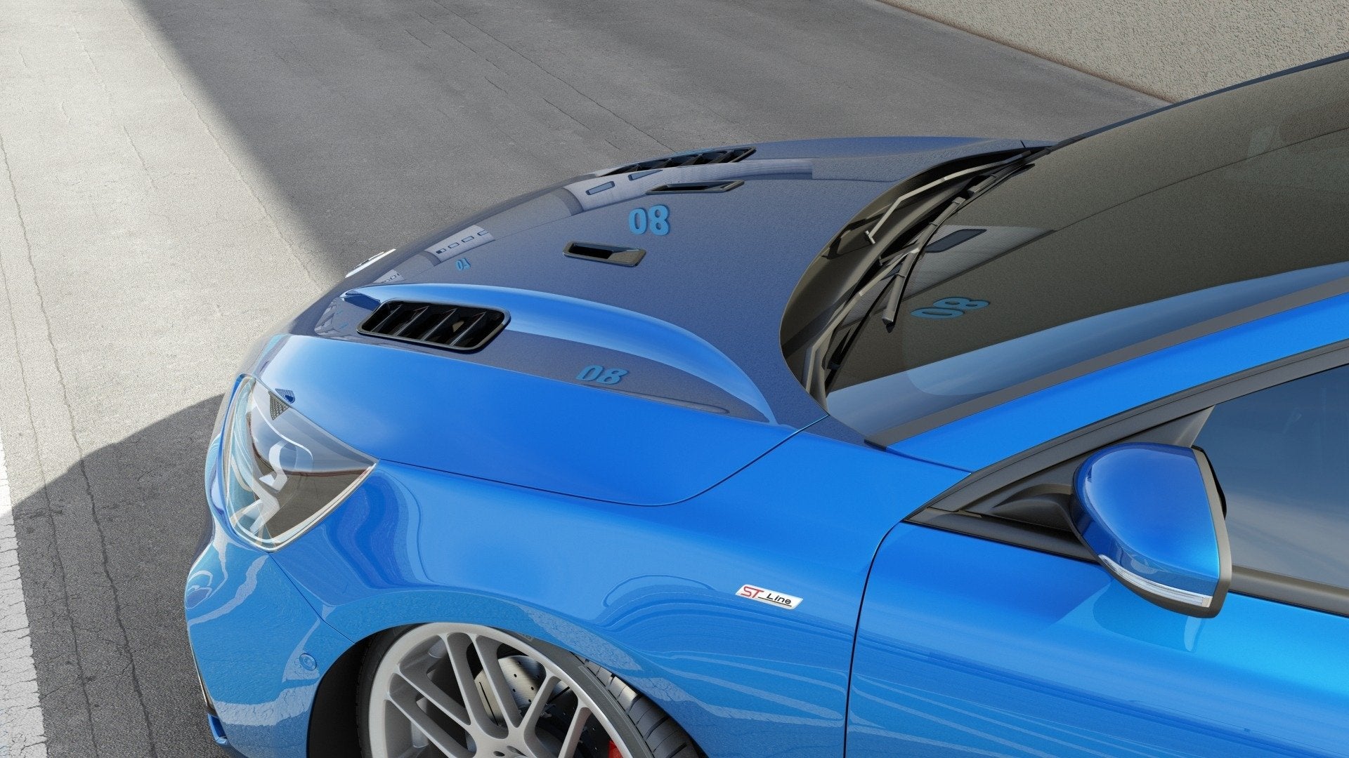Motorhauben Luftschlitze für Ford Focus ST-Line / ST Mk4 (Klein)