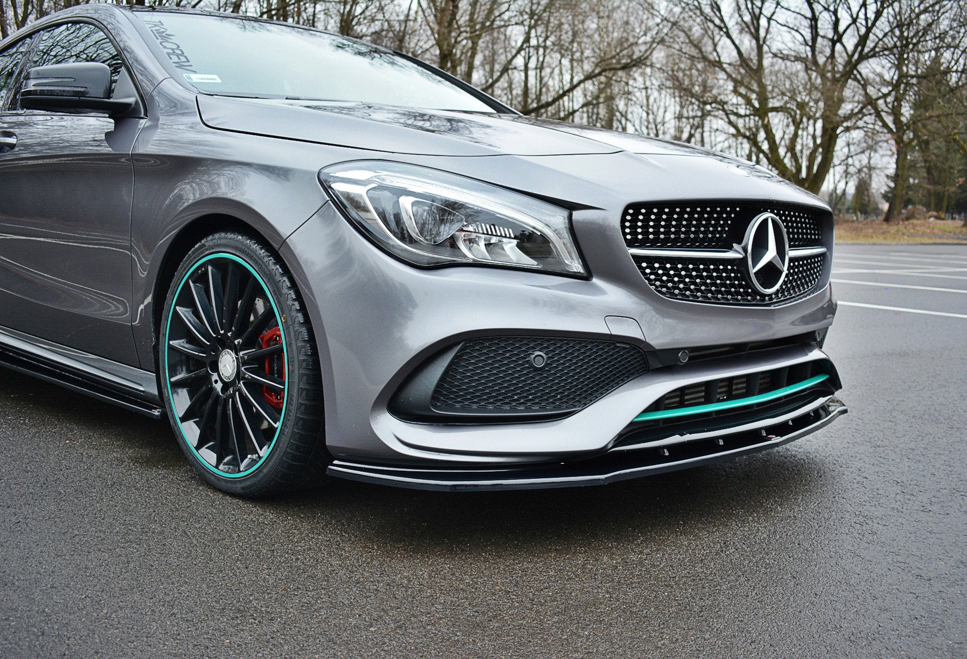 Frontlippe V1 für Mercedes CLA C117 AMG-LINE FACELIFT schwarz matt