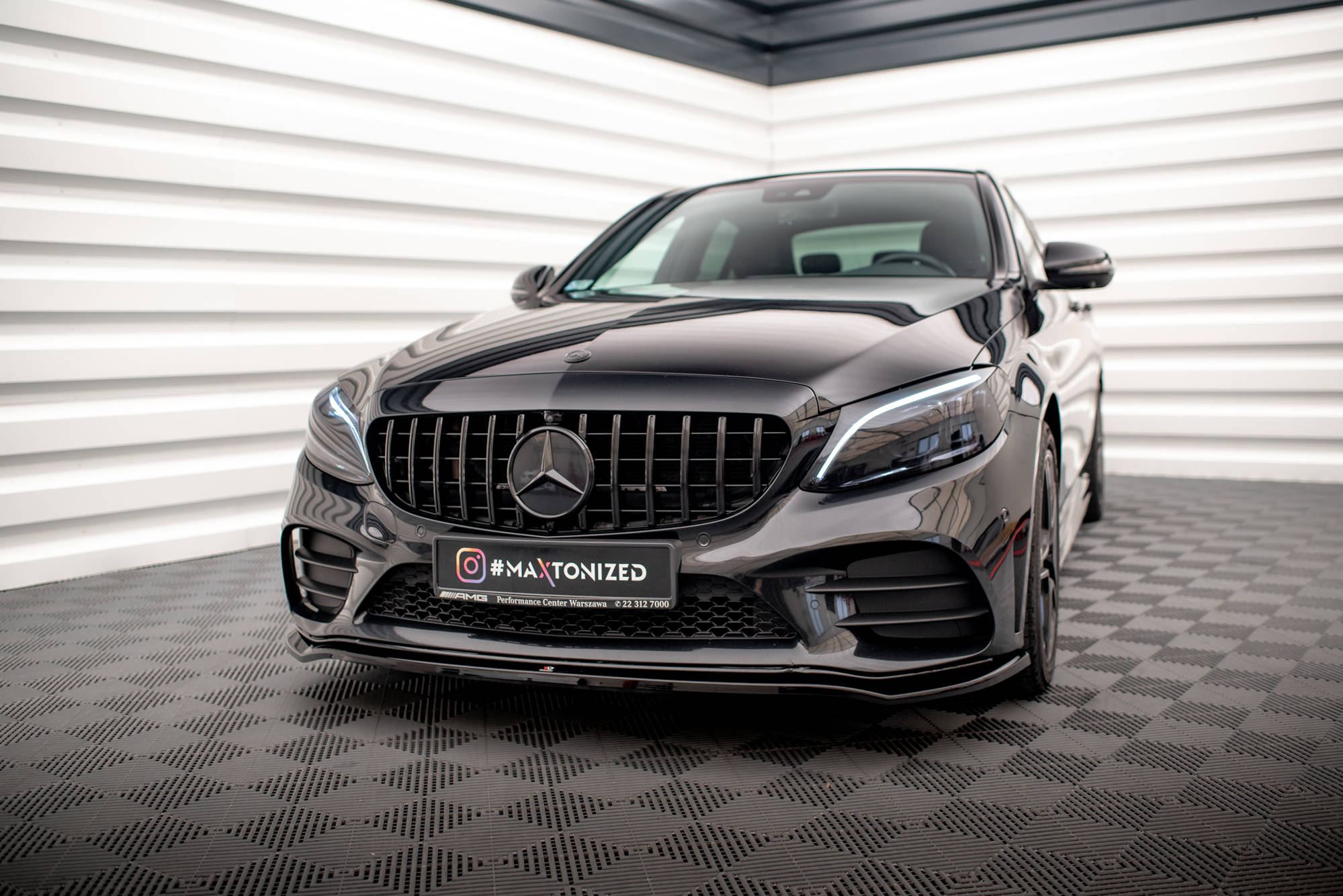 Frontlippe V1 für Mercedes-Benz C AMG Line Limousine / Coupe / Kombi W205 / C205 / S205 Facelift