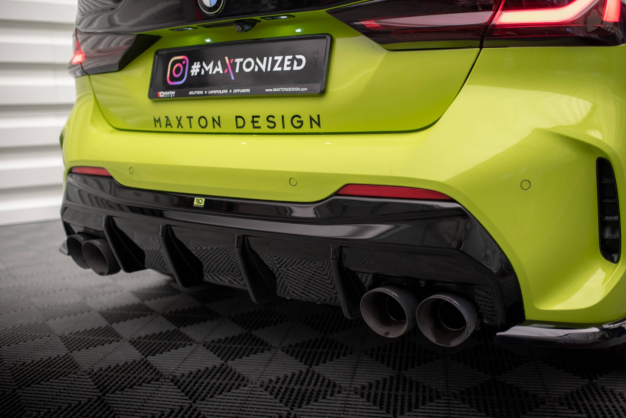 Diffusor V3 Heck Ansatz für + Milltek Sport Auspuffverlängerung BMW 1er M135i / 128ti F40