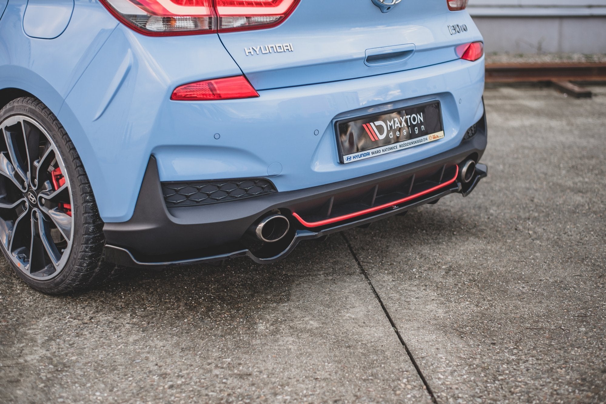 Mittlerer Cup Diffusor DTM Look Heck Ansatz für Hyundai I30 N Mk3 Hatchback