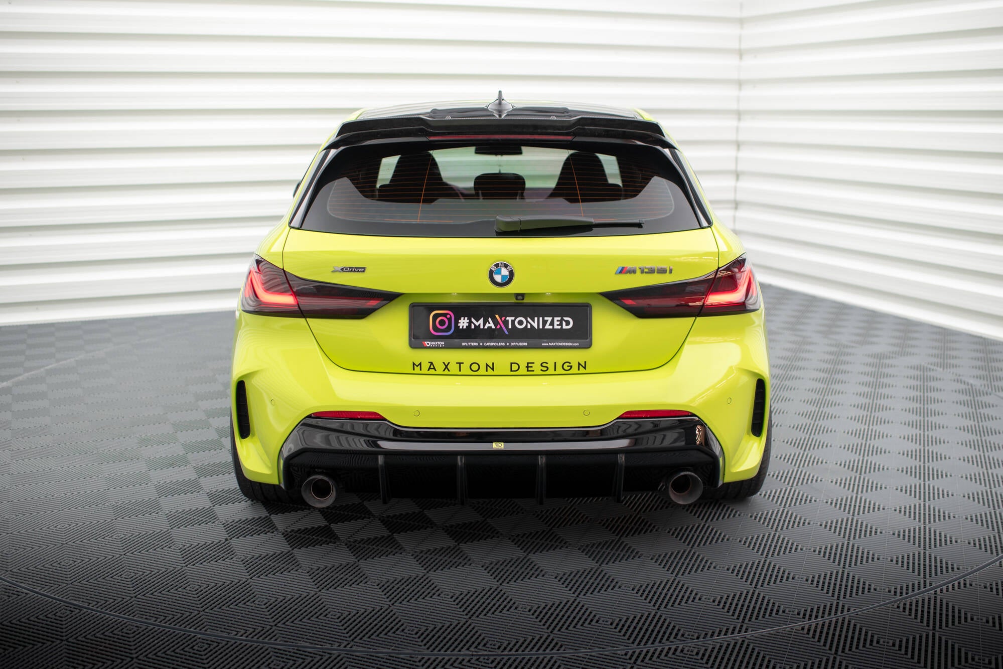 Diffusor V3 Heck Ansatz für BMW 1er F40 M - Paket/ M135i / 128ti (Einzelauspuff li. re.)