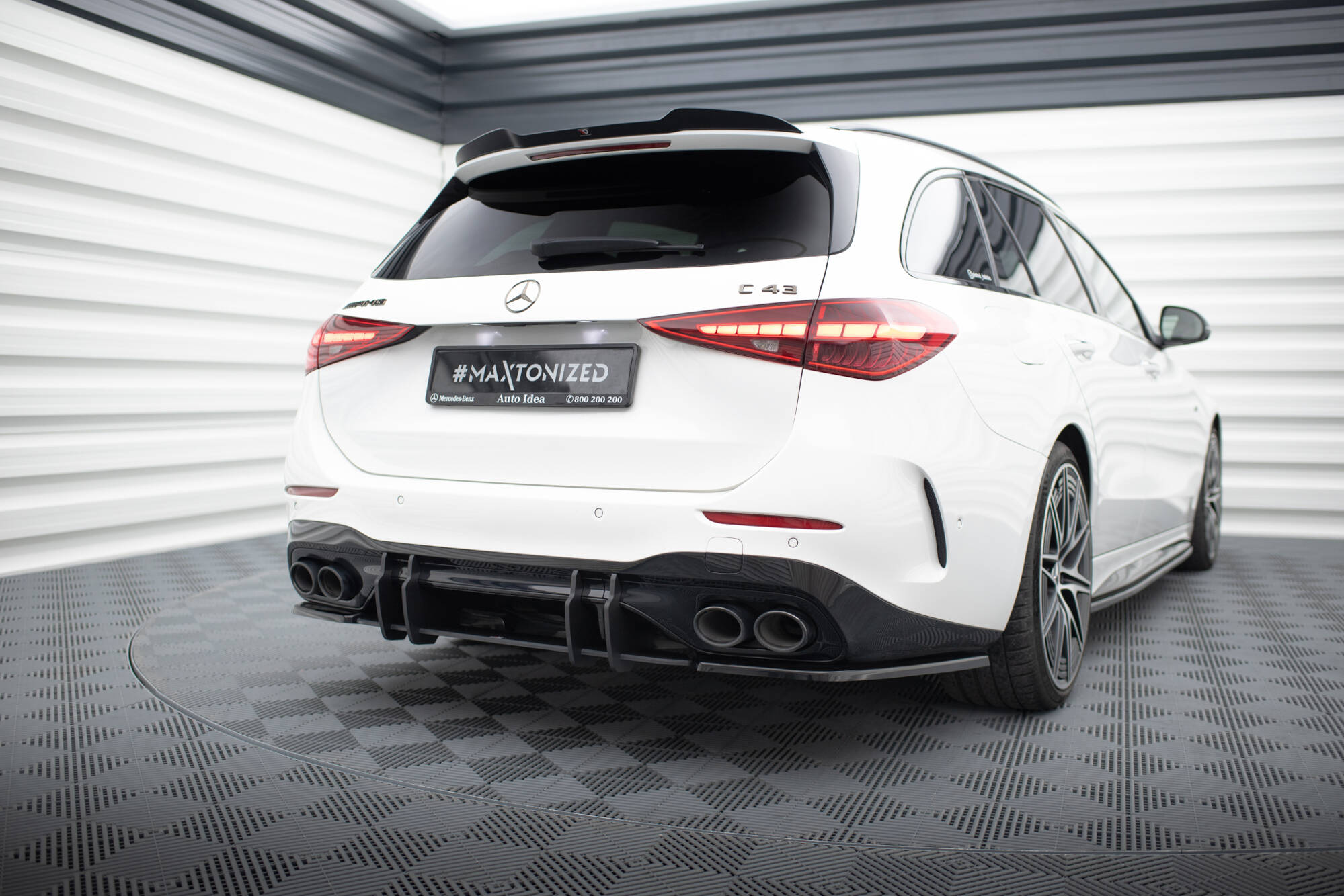 Heck Ansatz Flaps Diffusor für Mercedes-Benz C AMG-Line / 43 AMG W206