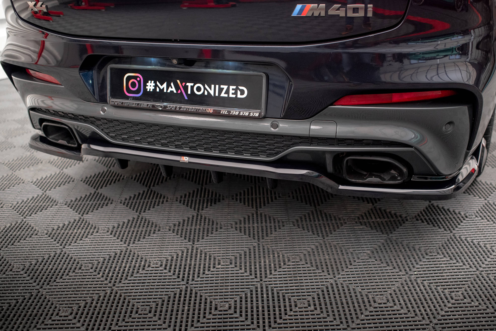 Mittlerer Cup Diffusor V2 DTM Look Heck Ansatz für BMW X4 M40i G02