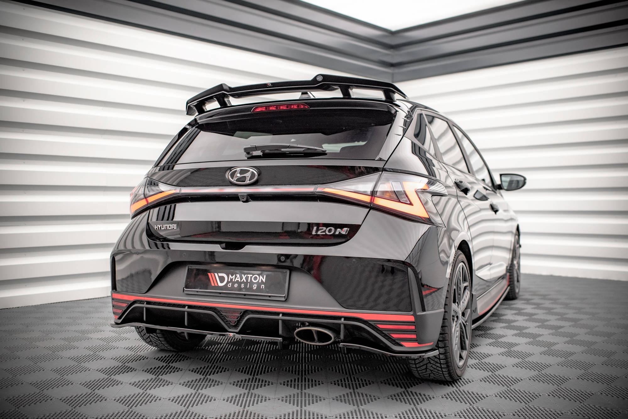 Mittlerer Cup Diffusor DTM Look Heck Ansatz für Hyundai I20 N Mk3
