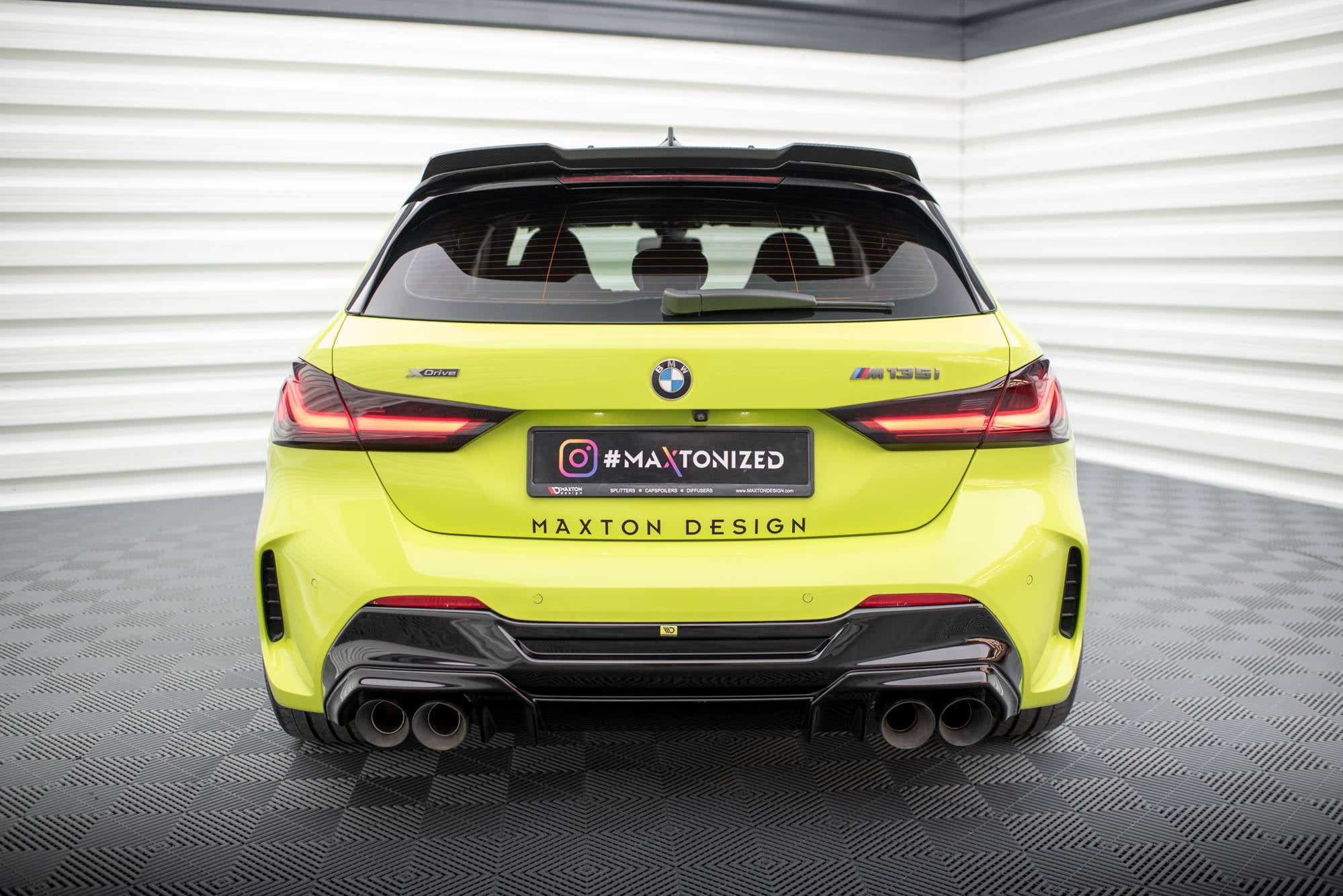 Diffusor V2 Heck Ansatz für + Milltek Sport Auspuffverlängerung BMW 1er F40 M135i