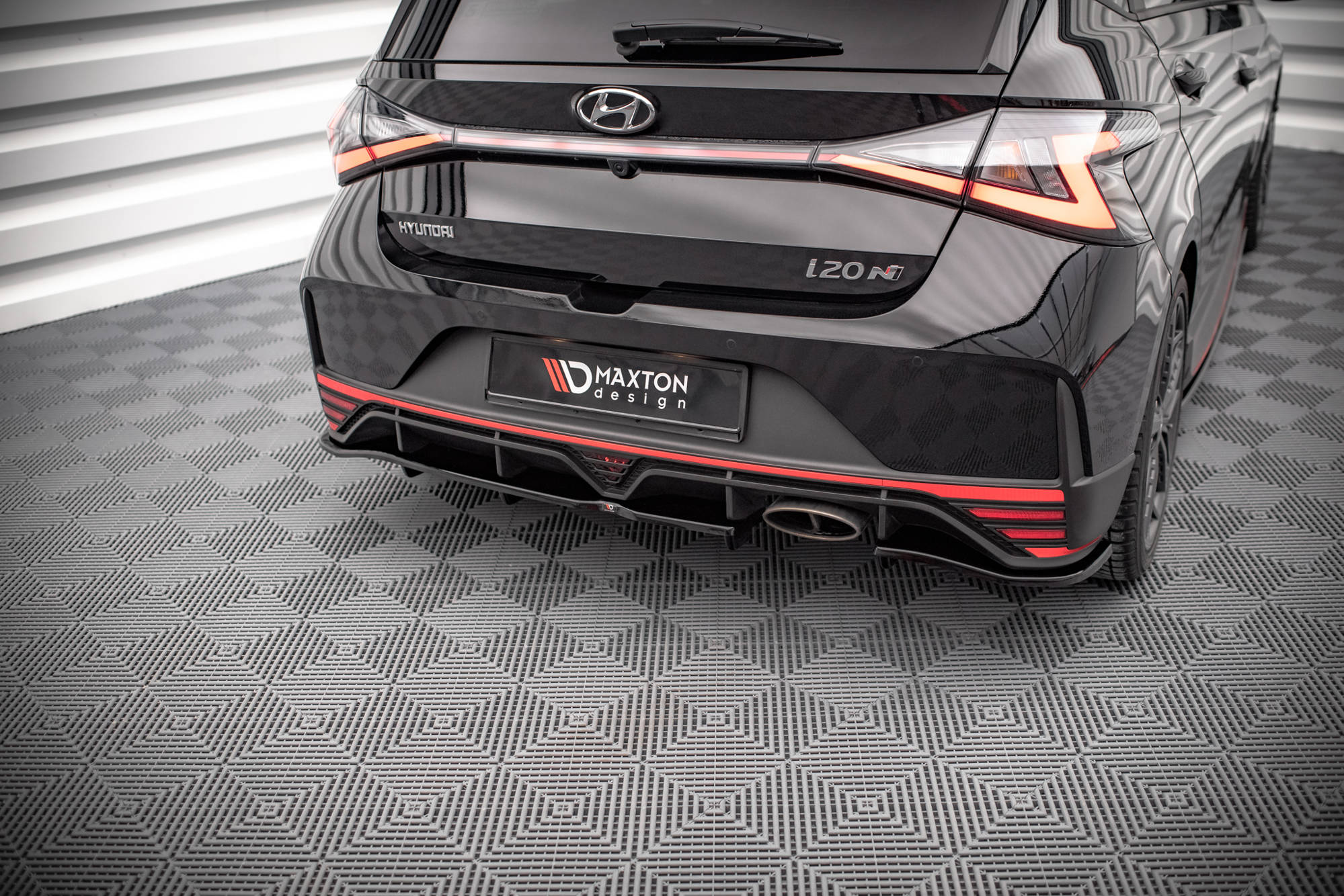 Mittlerer Cup Diffusor DTM Look Heck Ansatz für Hyundai I20 N Mk3