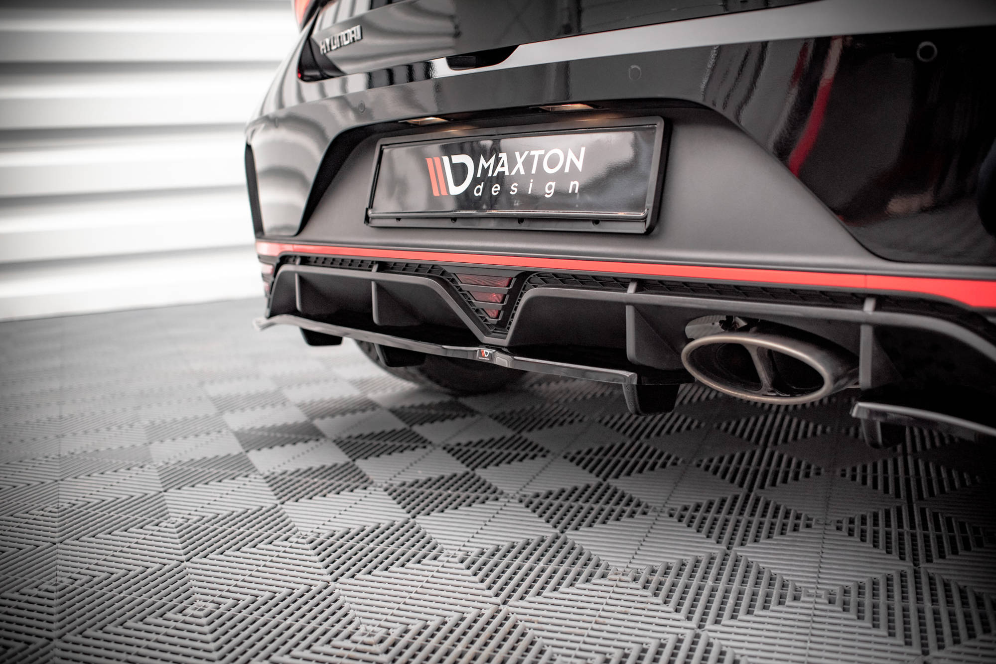 Mittlerer Cup Diffusor DTM Look Heck Ansatz für Hyundai I20 N Mk3