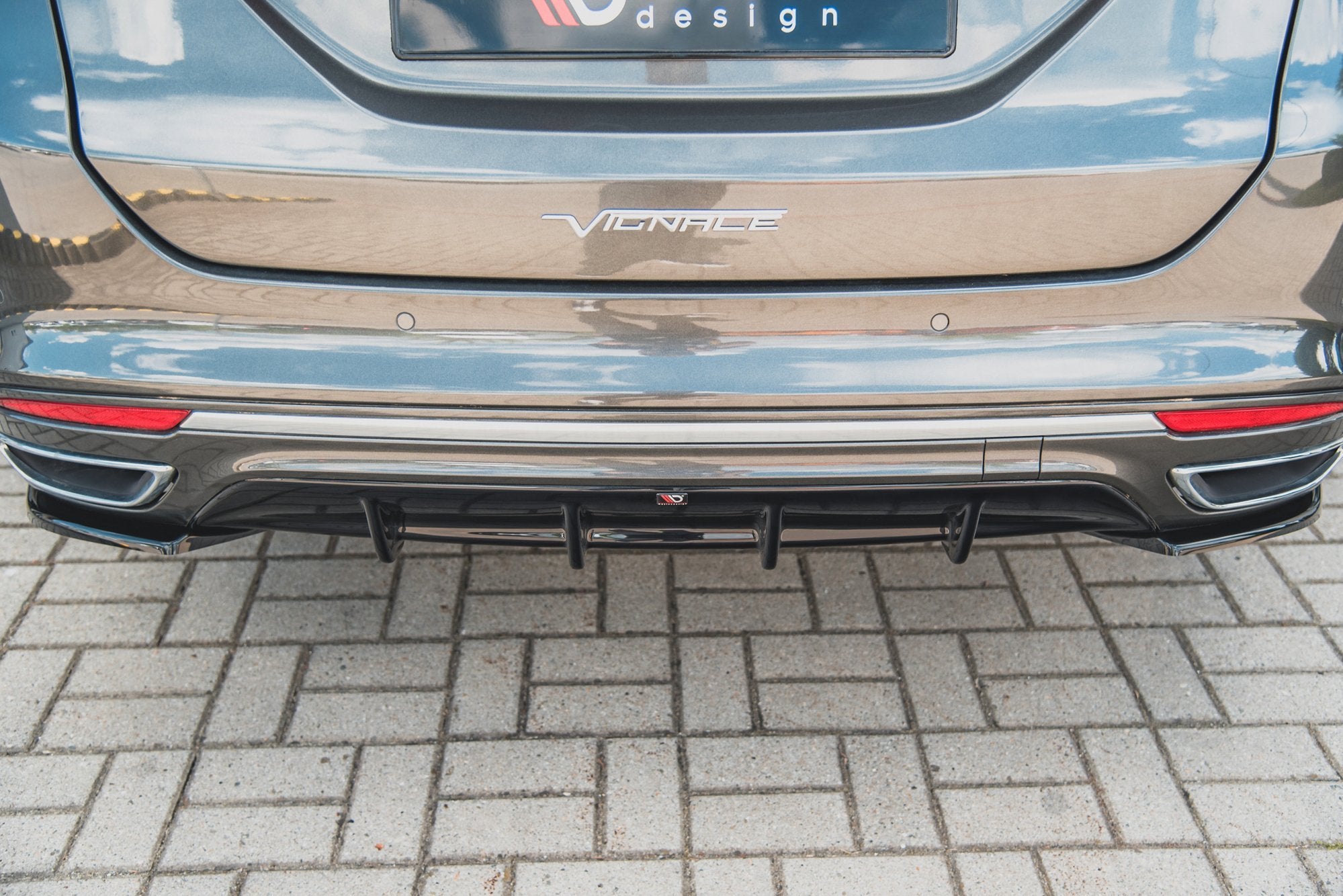 Diffusor Heck Ansatz für Ford Mondeo Vignale Mk5 Facelift Carbon Look