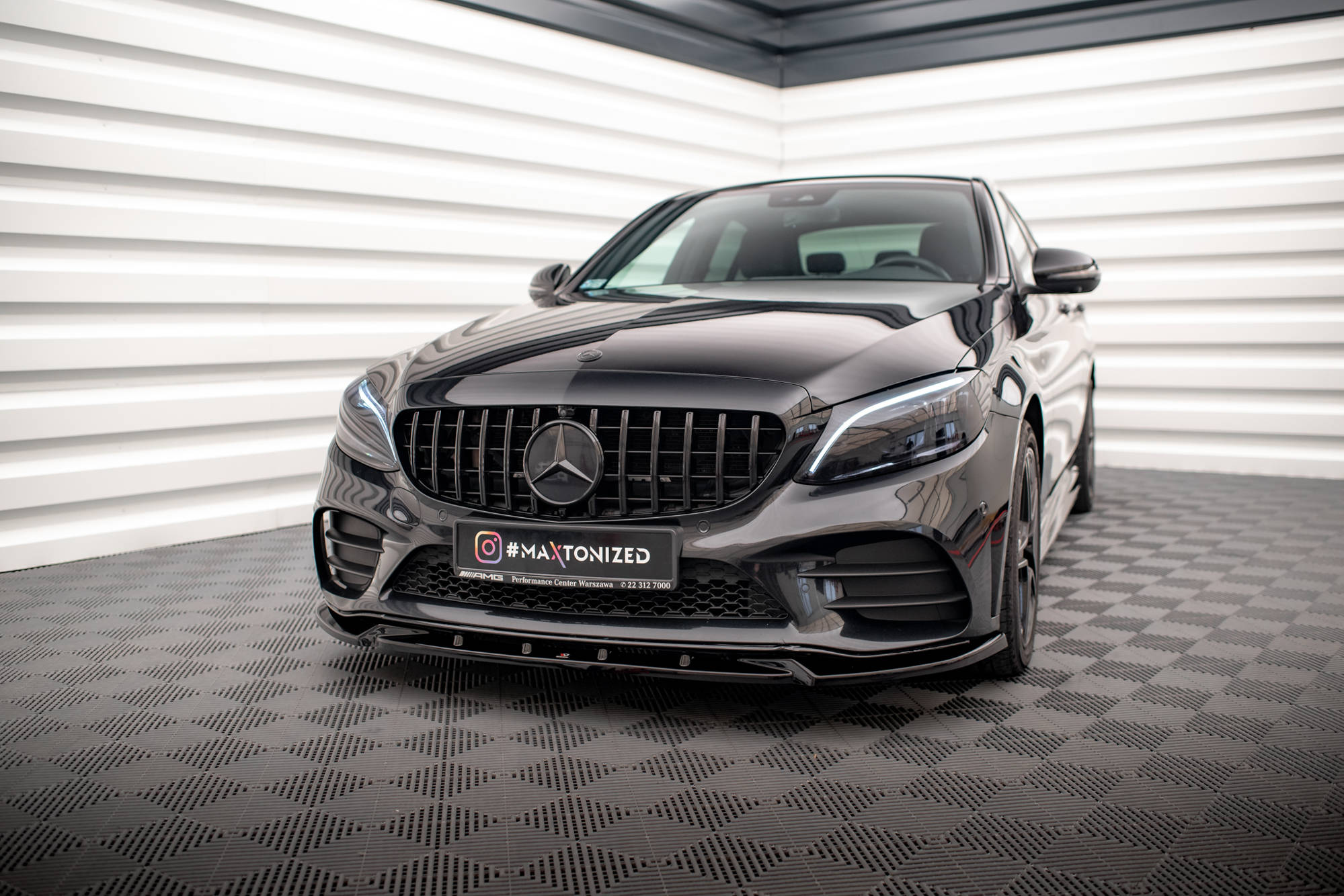 Frontlippe V2 für Mercedes-Benz C AMG Line Limousine / Coupe / Kombi W205 / C205 / S205 Facelift