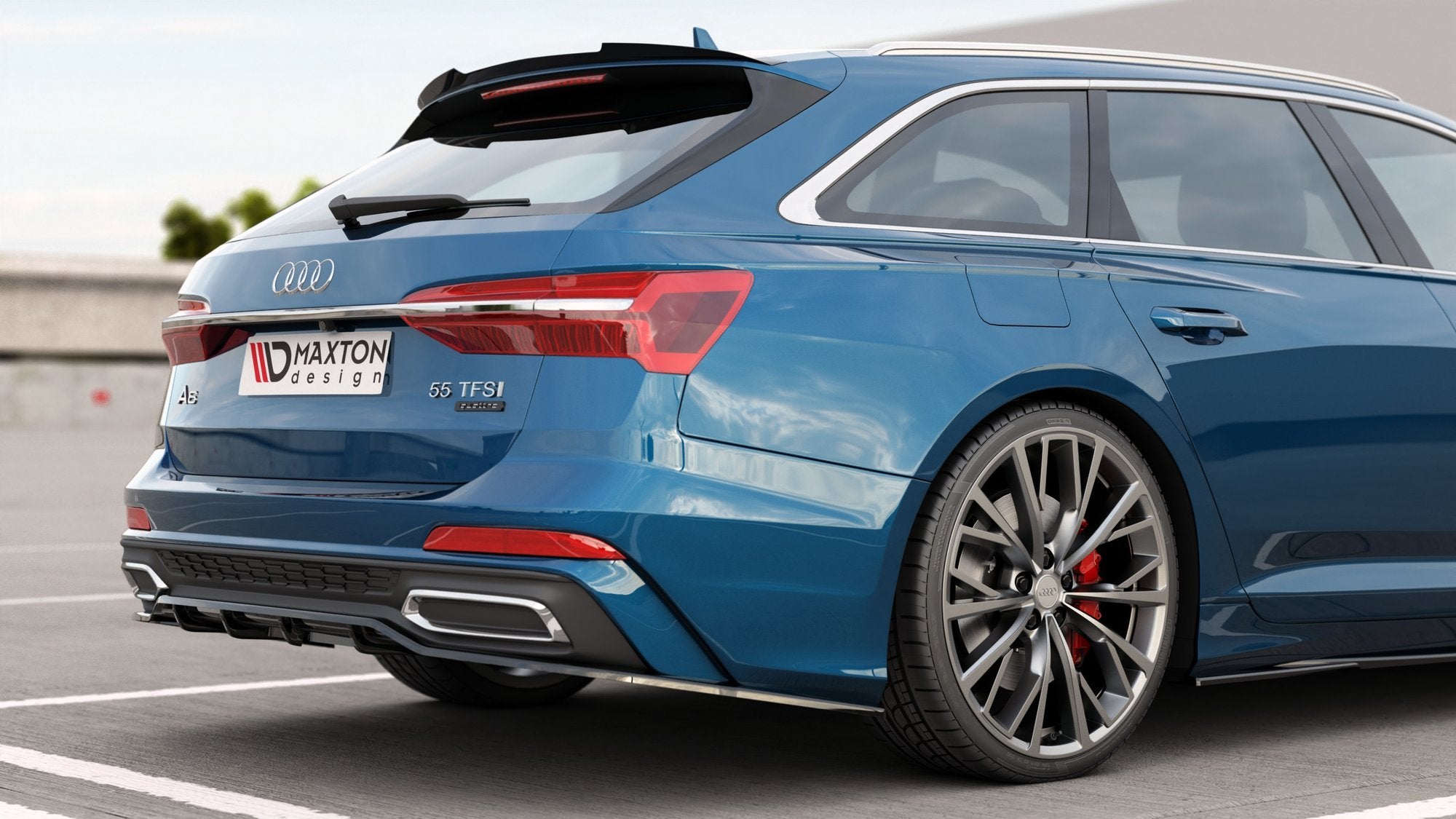 Mittlerer Cup Diffusor DTM Look Heck Ansatz für Audi A6 S-Line C8