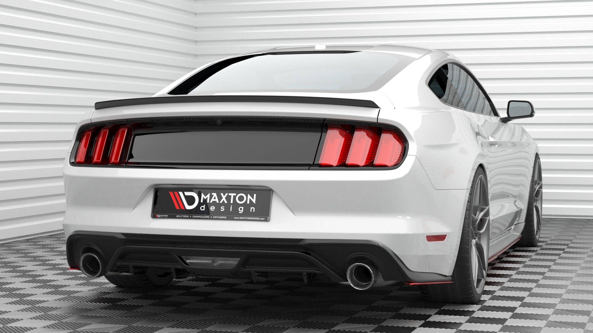 Heck Ansatz Flaps Diffusor V2 für Ford Mustang GT Mk6 Facelift