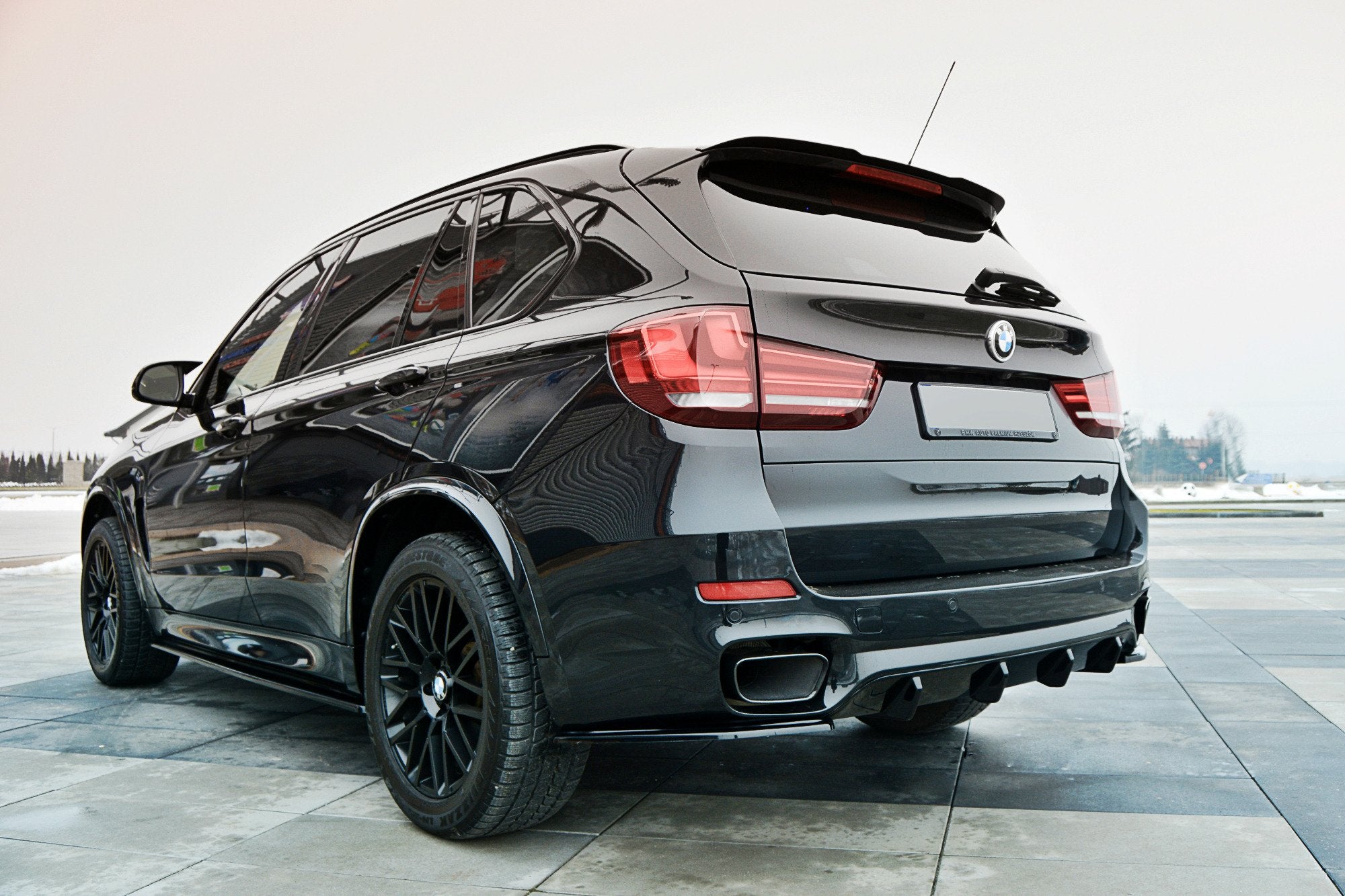Diffusor Heck Ansatz für BMW X5 F15 M Paket schwarz matt