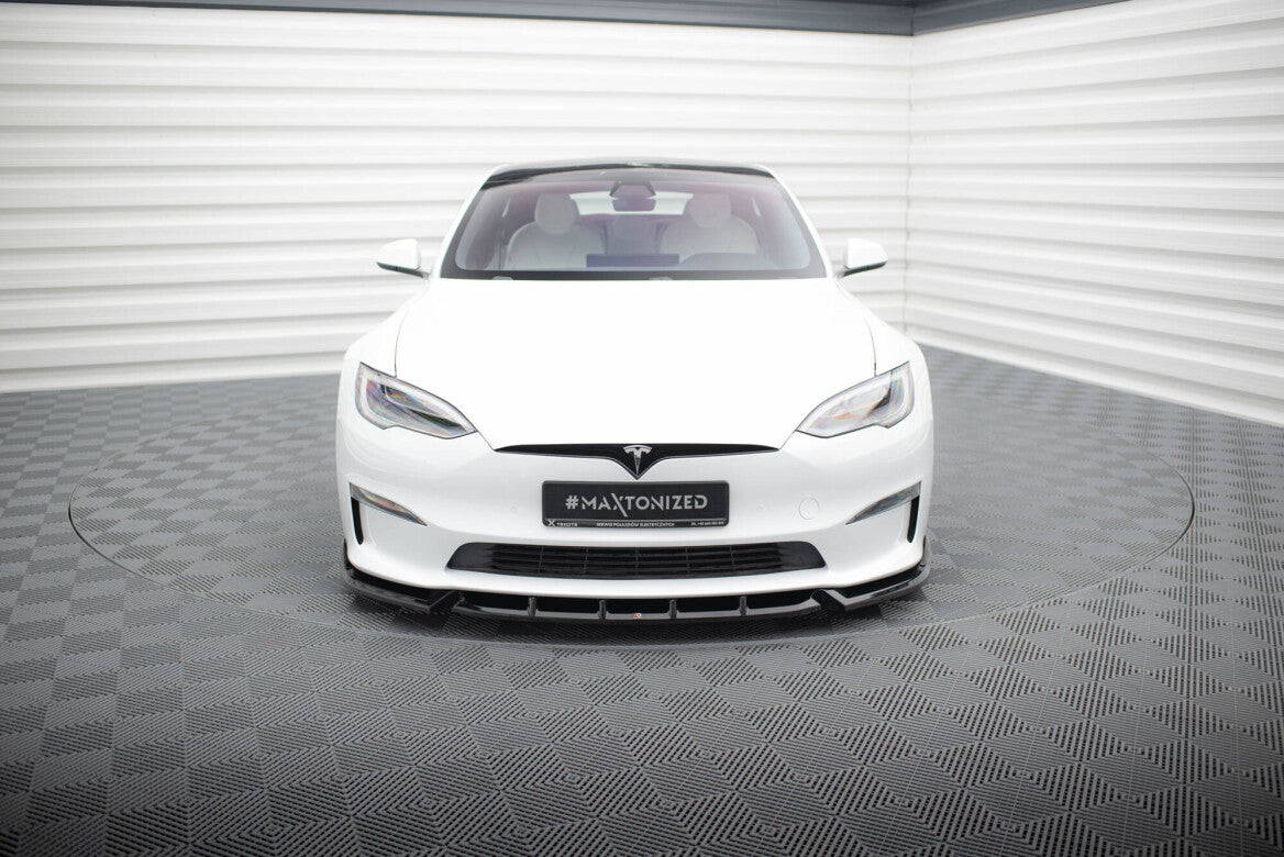 Cup Spoilerlippe Front Ansatz V.1 für Tesla Model S Plaid Mk1 FL
