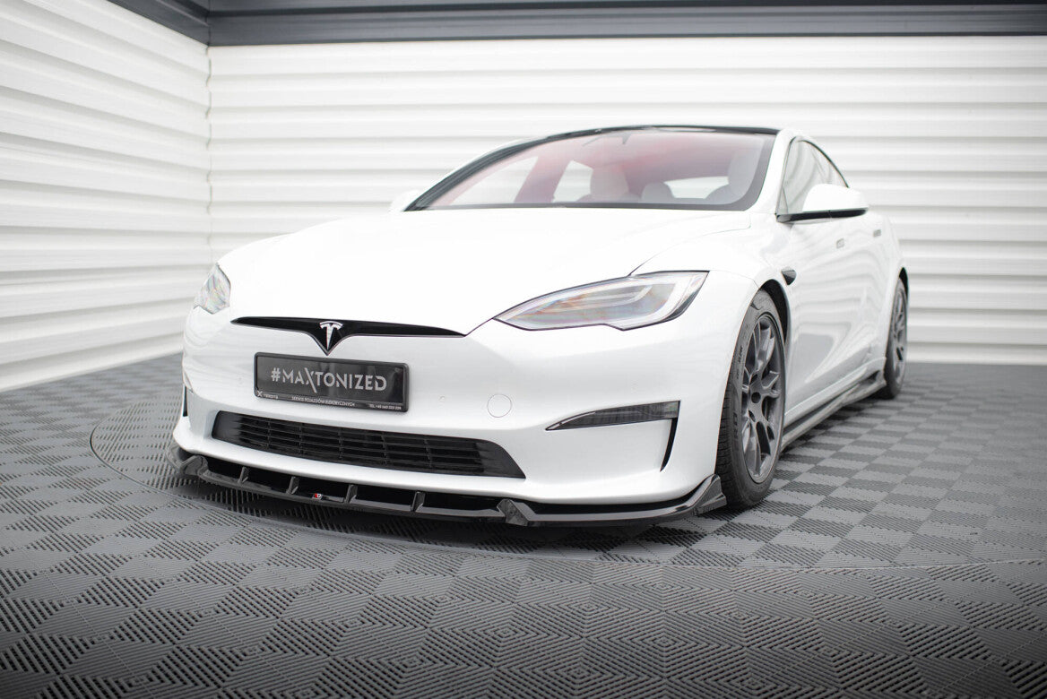 Cup Spoilerlippe Front Ansatz V.1 für Tesla Model S Plaid Mk1 FL