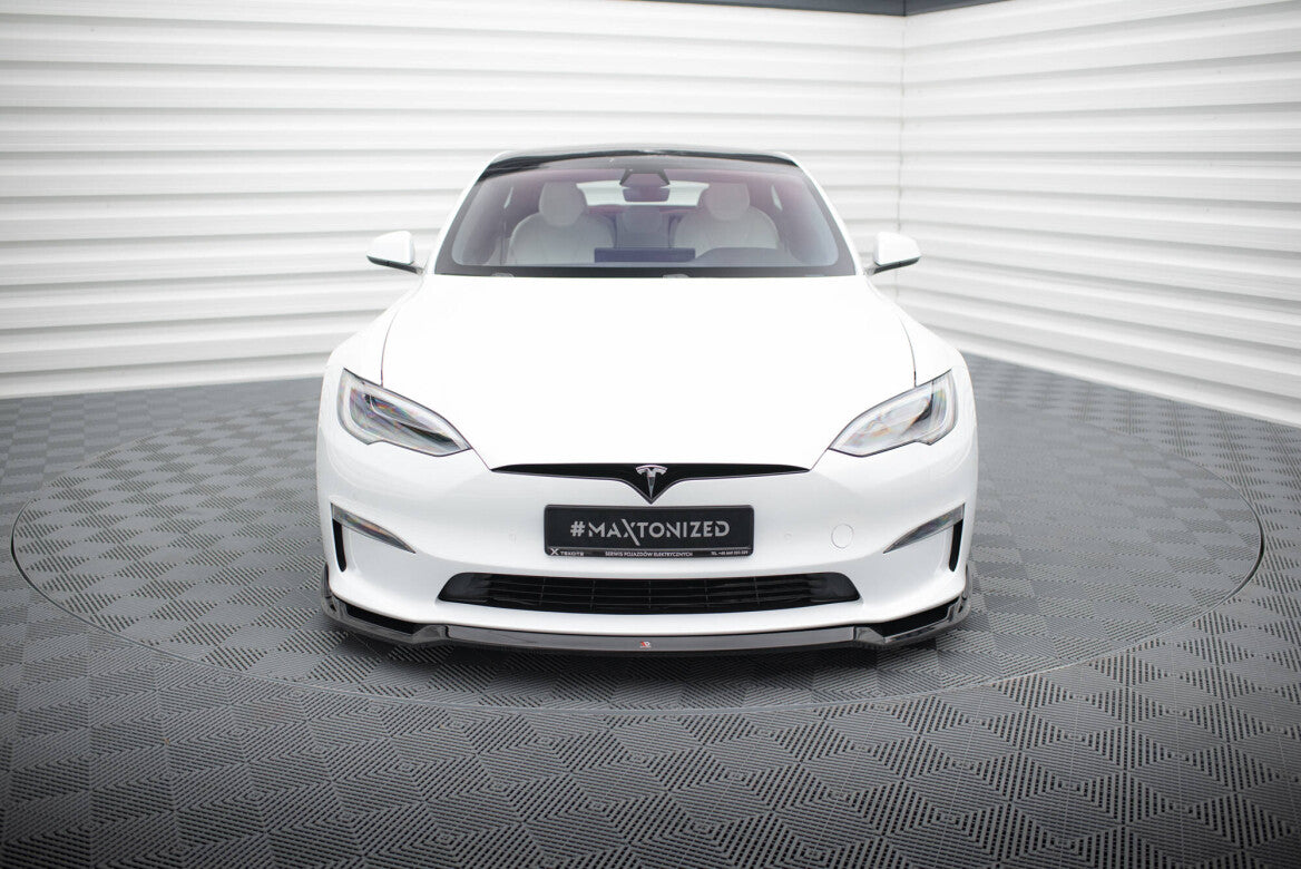 Cup Spoilerlippe Front Ansatz V.2 für Tesla Model S Plaid Mk1 FL