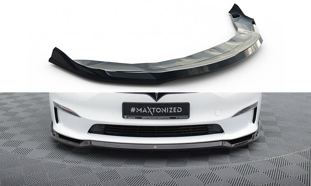 Cup Spoilerlippe Front Ansatz V.2 für Tesla Model S Plaid Mk1 FL
