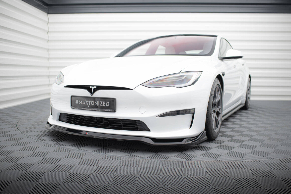 Cup Spoilerlippe Front Ansatz V.2 für Tesla Model S Plaid Mk1 FL