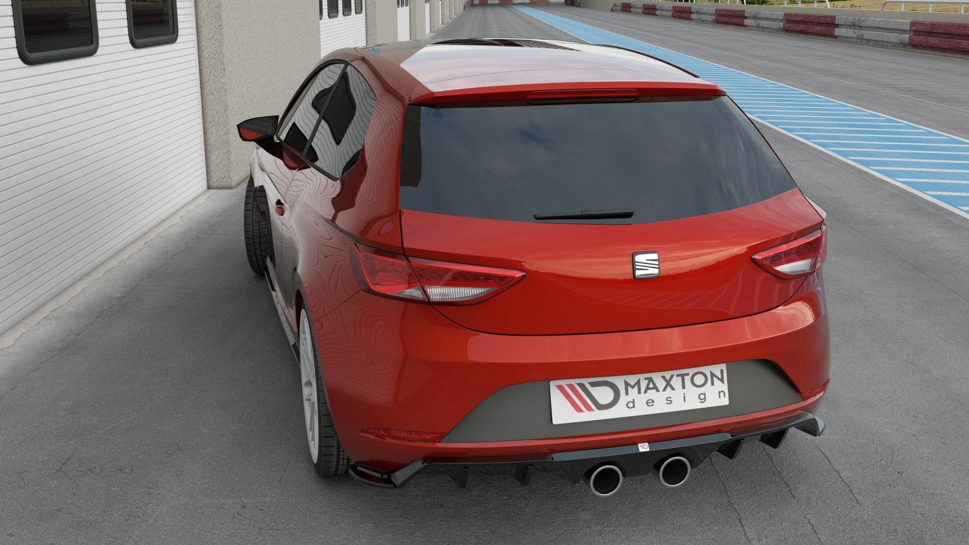Maxton Design - Diffusor V2 Heck Ansatz für Seat Leon Cupra Mk3 FL Hatchback - Aerowerk.