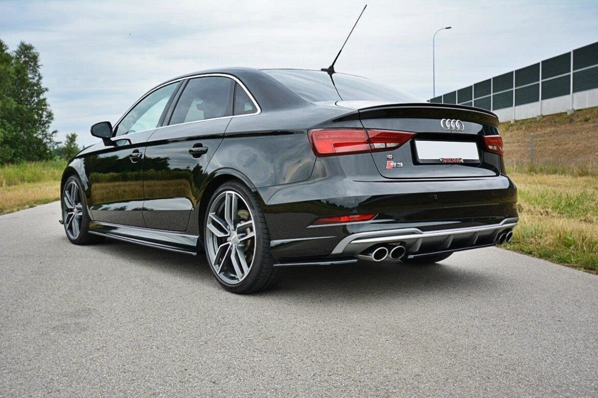 Heck Ansatz Flaps Diffusor für Audi S3 / A3 S-Line 8V FL Limousine