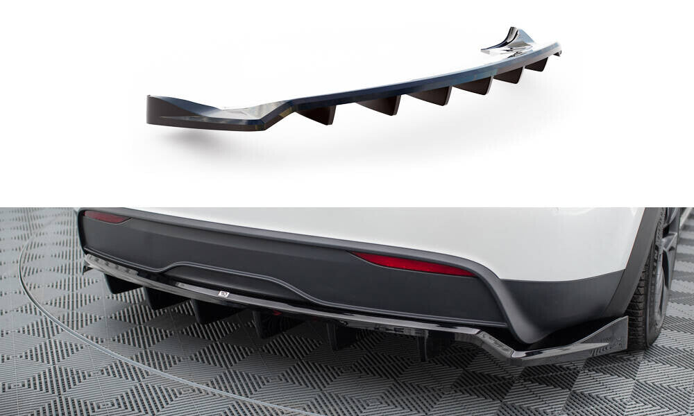 Mittlerer Cup Diffusor Heck Ansatz DTM Look für Tesla Model X Mk1 FL - Aerowerk.