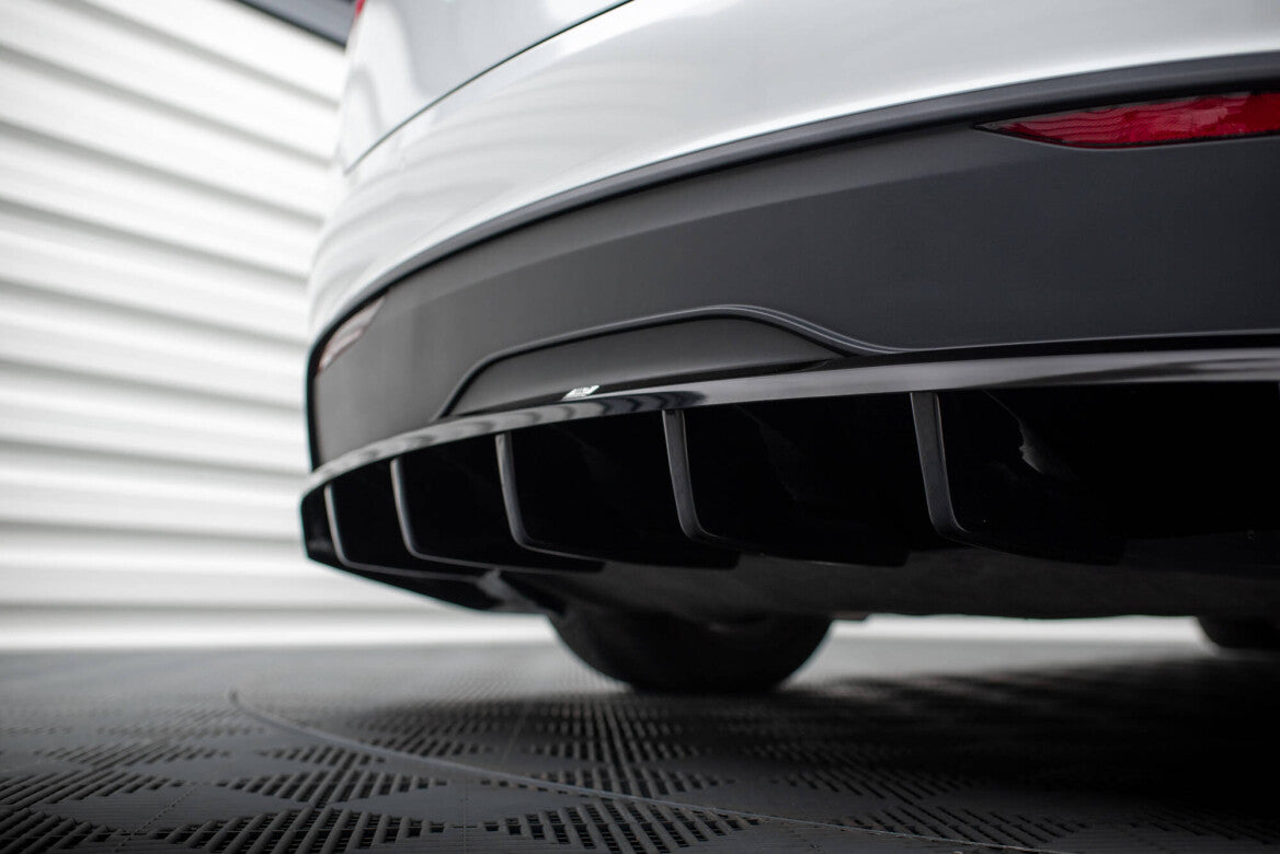 Mittlerer Cup Diffusor Heck Ansatz DTM Look für Tesla Model X Mk1 FL - Aerowerk.