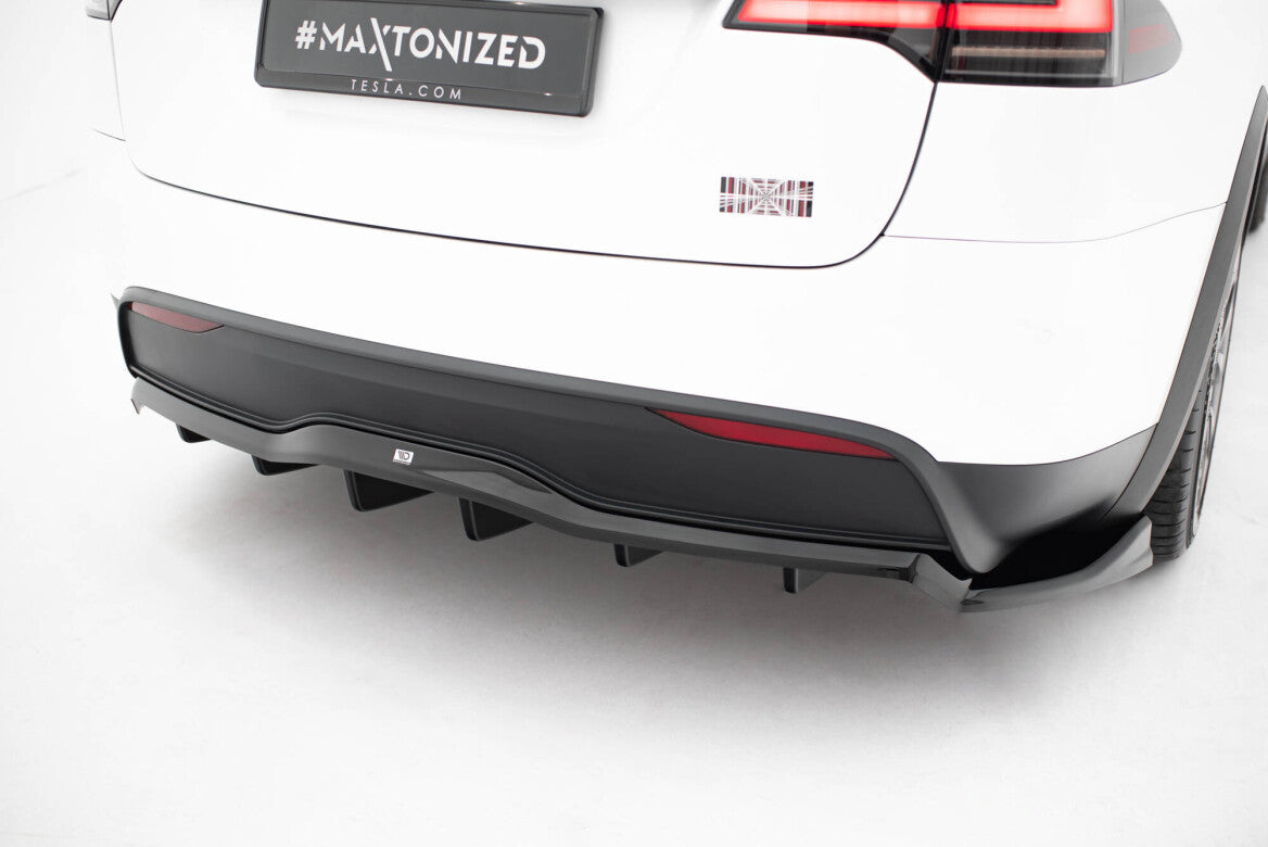 Mittlerer Cup Diffusor Heck Ansatz DTM Look V.2 für Tesla Model X Mk1 FL - Aerowerk.