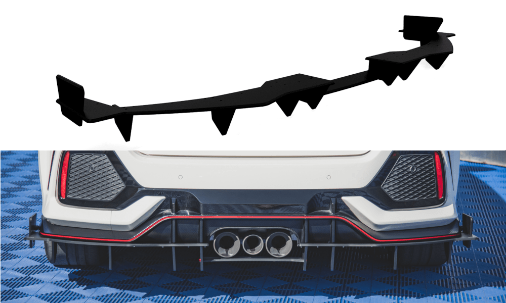Maxton Design - Robuste Racing Diffusor Heck Ansatz für Honda Civic X Type R - Aerowerk.