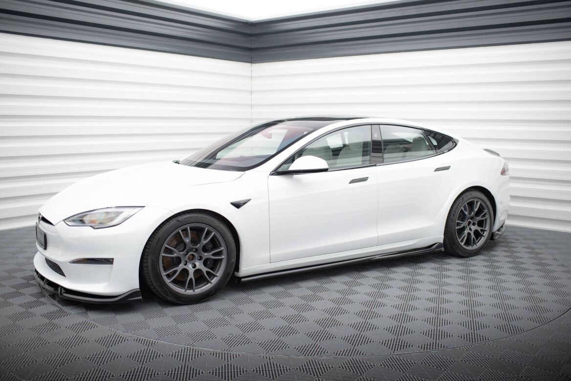 Seitenschweller Ansatz Cup Leisten V.1 für Tesla Model S Plaid Mk1 FL - Aerowerk.