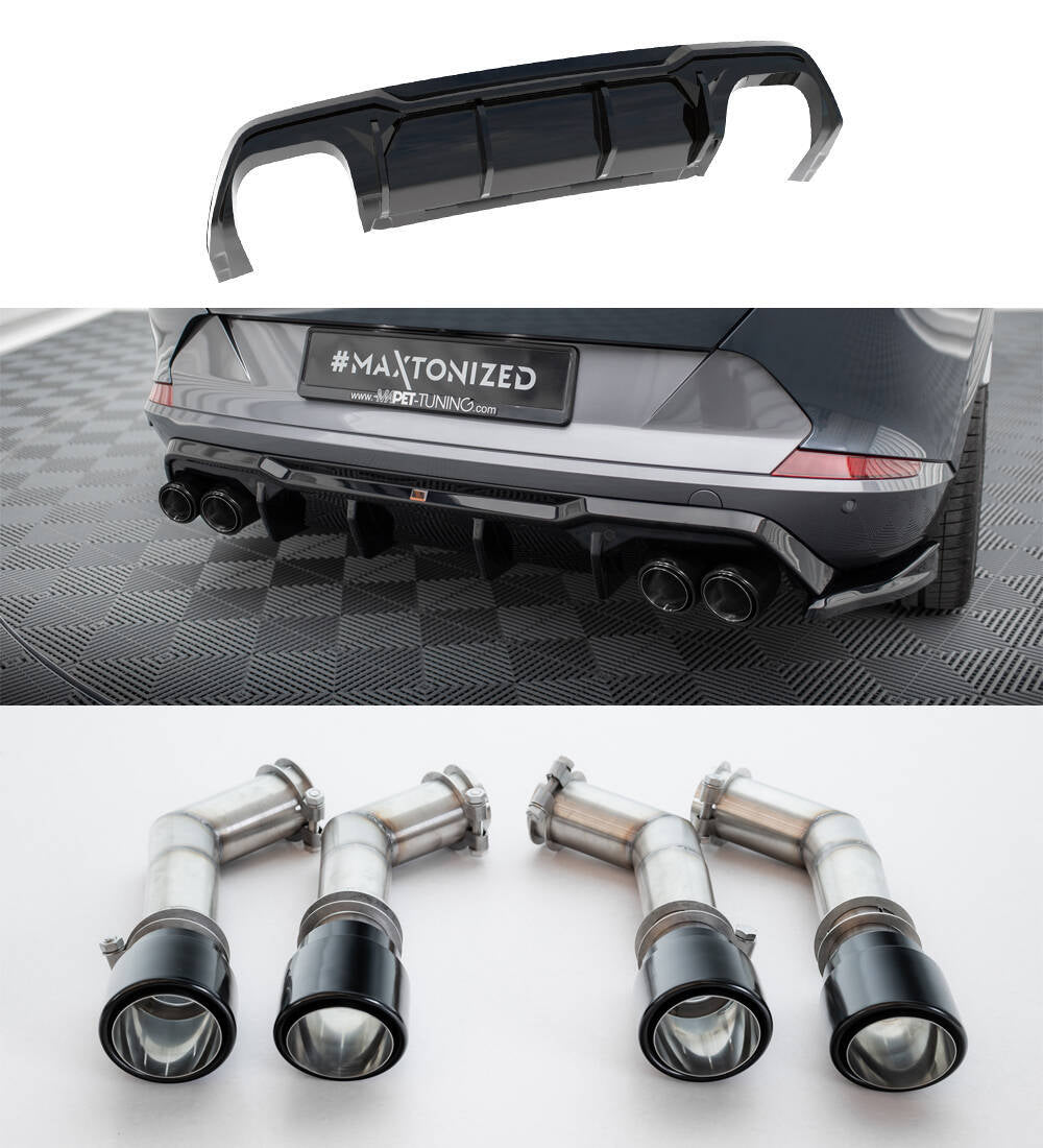 Diffusor V3 Heck Ansatz für + Endrohre für Cupra Formentor VZ Mk1 / Mk1 Facelift