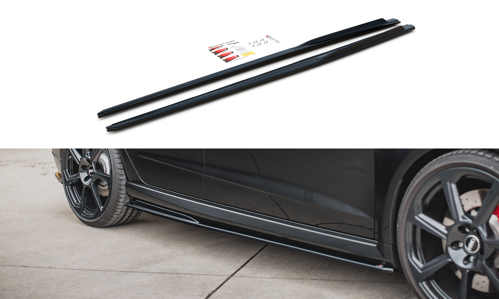 Seitenschweller V2 Ansatz für für Audi RS3 8V Sportback Facelift Carbon Look