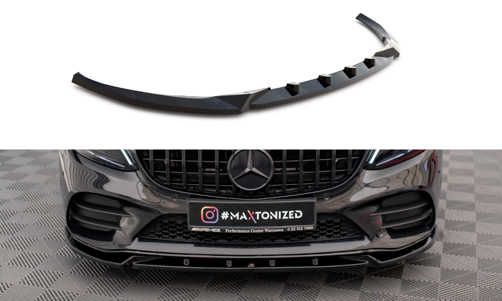 Frontlippe V2 für Mercedes-Benz C AMG Line Limousine / Coupe / Kombi W205 / C205 / S205 Facelift