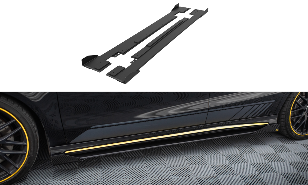 Street Pro Seitenschweller Ansatz für + Flaps Mercedes-AMG CLA 45 C117 Facelift