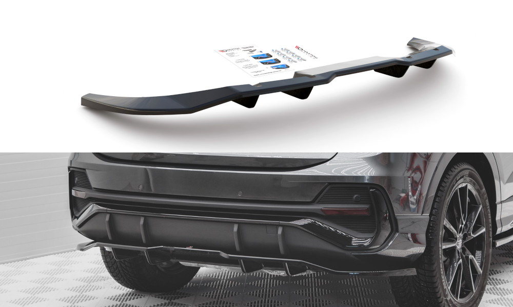 Mittlerer Cup Diffusor DTM Look Heck Ansatz für Audi Q3 Sportback S-Line