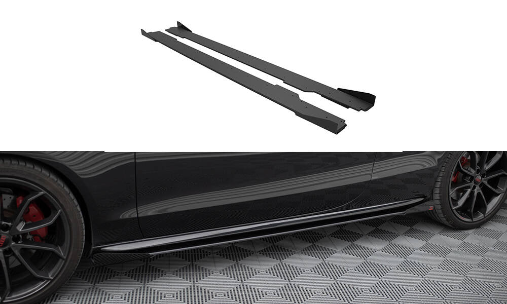 Street Pro Seitenschweller Ansatz für + Flaps Audi A5 / A5 S-Line / S5 Coupe / Cabrio 8T / 8T Facelift