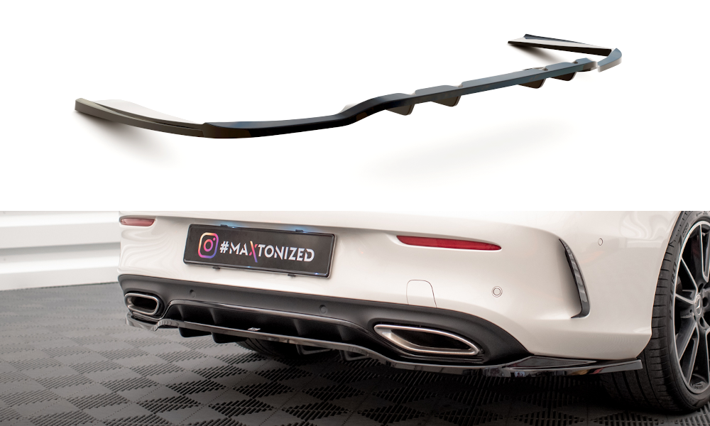 Mittlerer Cup Diffusor DTM Look Heck Ansatz für Mercedes-Benz C Coupe AMG-Line C205 Facelift