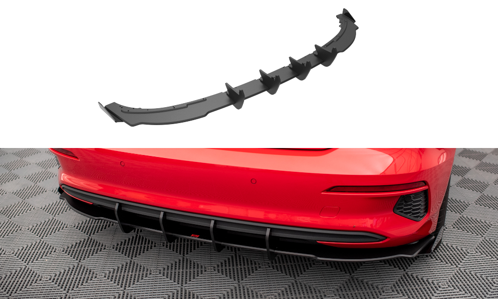 Robuste Racing Diffusor Heck Ansatz + Flaps für Audi A3 Sportback 8Y