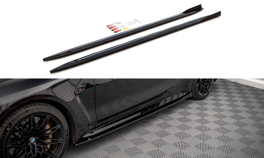 Seitenschweller V1 Ansatz für für BMW M4 G82 schwarz matt