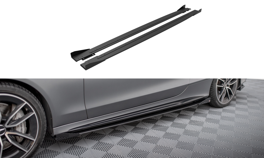 Street Pro Seitenschweller Ansatz für + Flaps Mercedes-AMG C43 Coupe / Cabrio C205 Facelift / A205 Facelift