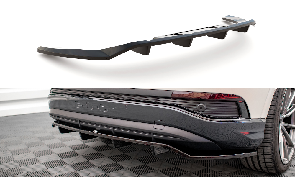 Mittlerer Cup Diffusor DTM Look Heck Ansatz für Audi Q4 e-tron Sportback S-line Mk1