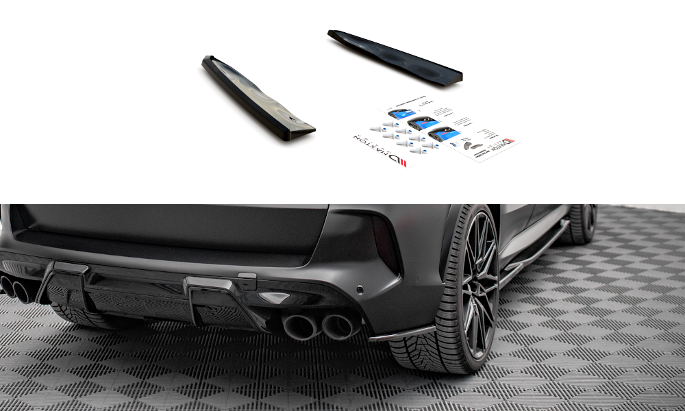 Flaps Heckansatz Diffusor für BMW X5M F95 schwarz matt