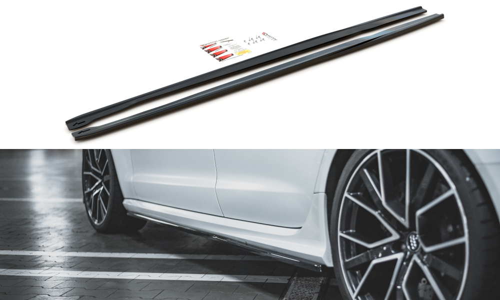 Seitenschweller V2 Ansatz für für Audi RS6 C7 Carbon Look