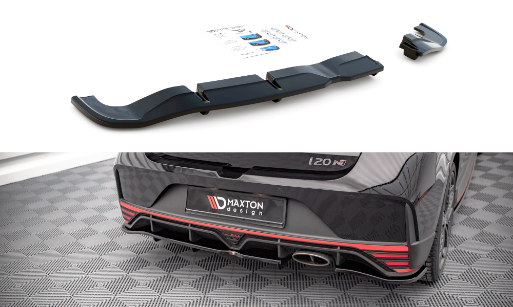 Mittlerer Cup Diffusor DTM Look Heck Ansatz für Hyundai I20 N Mk3