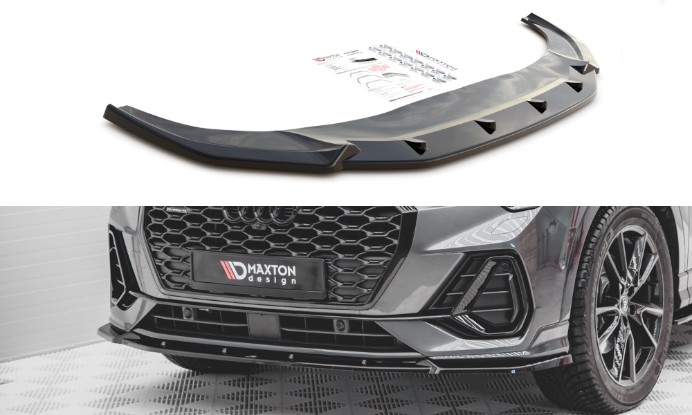Frontlippe V2 für Audi Q3 Sportback S-Line schwarz matt