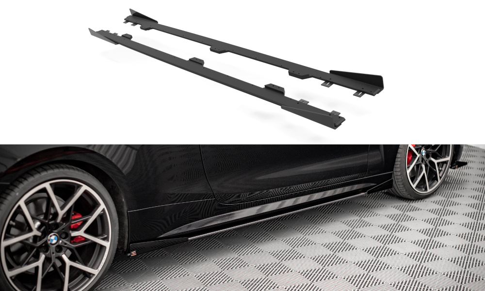 Street Pro Seitenschweller Ansatz für + Flaps BMW 4er M-Paket / M440i G22 / G23 / G22 Facelift / G23 Facelift